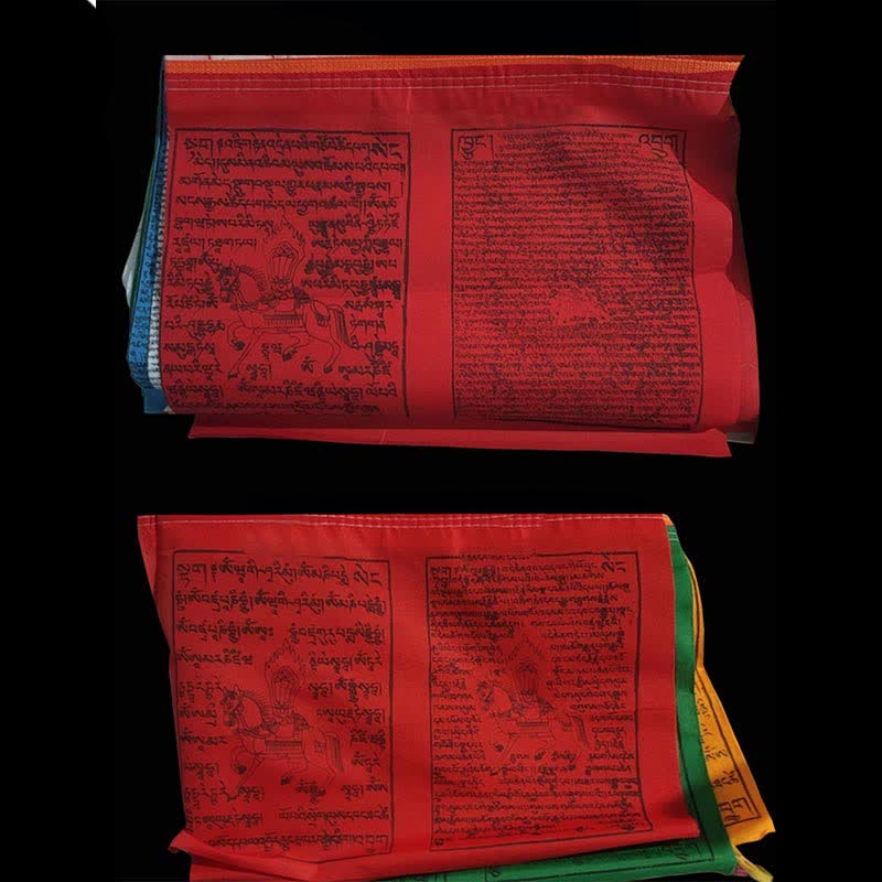 Buddha Stones Tibetan 5 Colors Windhorse Scriptures Auspicious Outdoor Prayer Flag