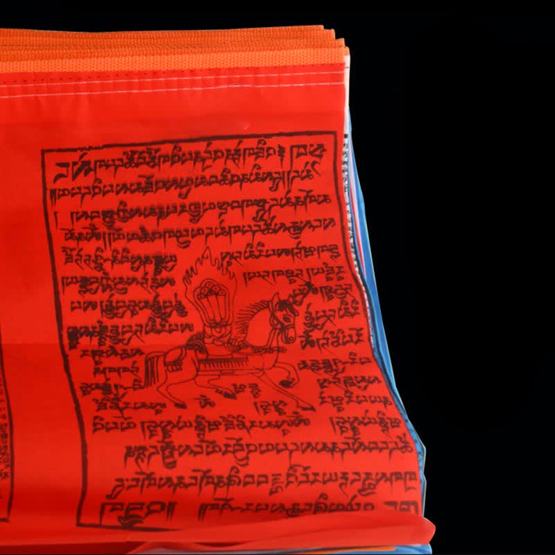Buddha Stones Tibetan 5 Colors Windhorse Scriptures Auspicious Outdoor Prayer Flag