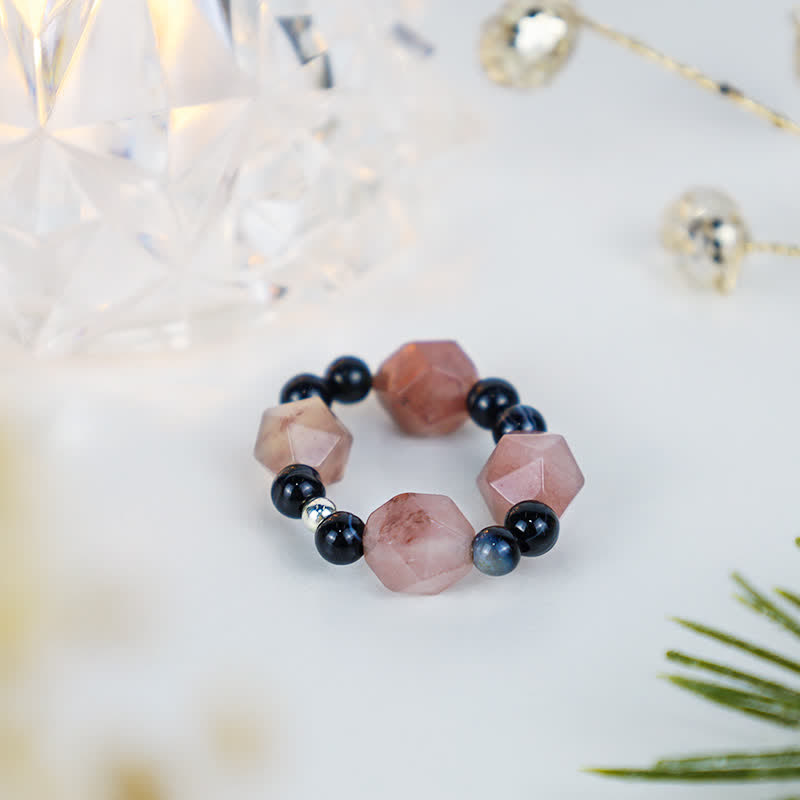 Buddha Stones Yin Yang Symbol Balance Luck Ring