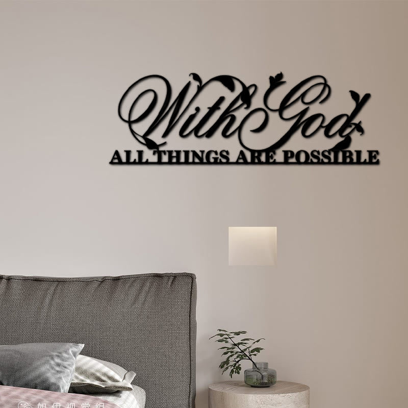 Buddha Stones With God All Things Are Possible Metal Sign Wall Art