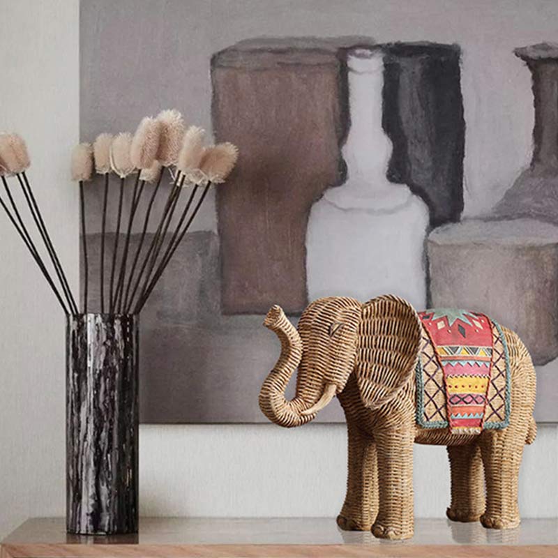 Buddha Stones Elephant Resin Wisdom Wealth Home Decoration
