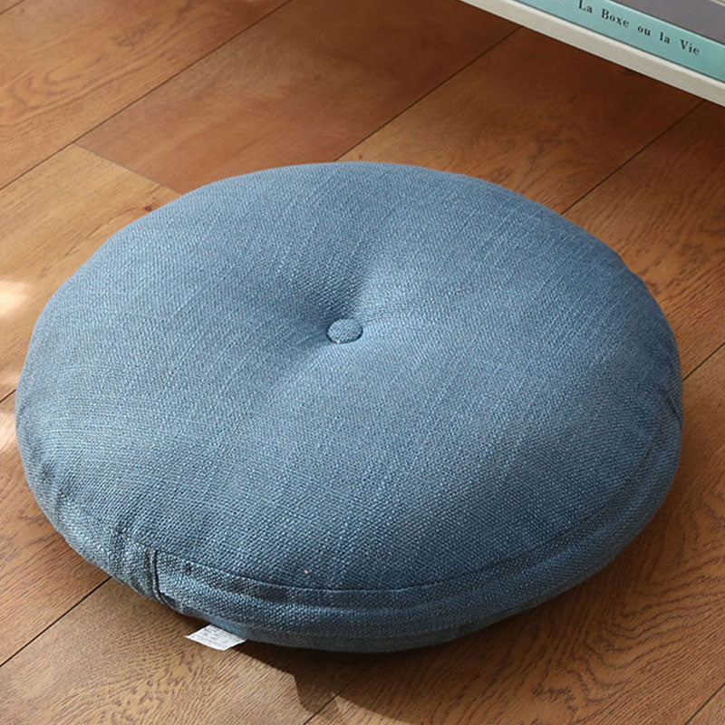 Buddha Stones Lotus Simple Pattern Linen Meditation Seat Cushion Home Living Room Decoration