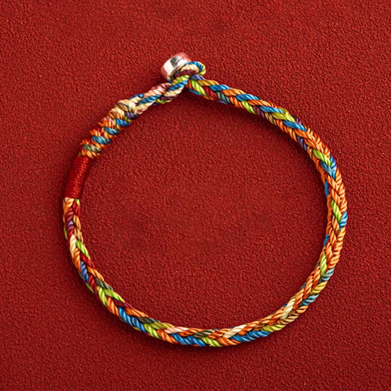 Buddha Stones "May you be healthy and happy" Lucky Multicolored Bracelet Includes Gift Message Card
