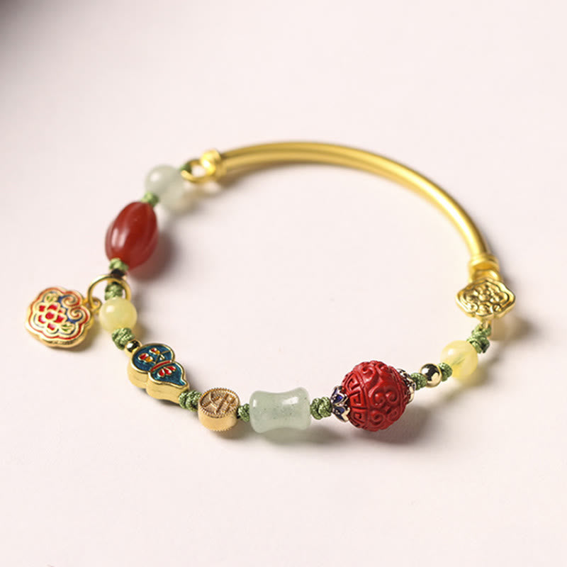 Buddha Stones Tibetan Auspicious Clouds Fortune Happiness Wealth Luck Bracelet