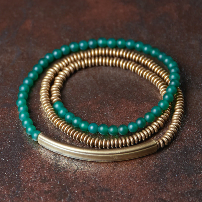 Tibetan Various Agate Stone Copper Protection Triple Wrap Bracelet (Extra 30% Off | USE CODE: FS30)