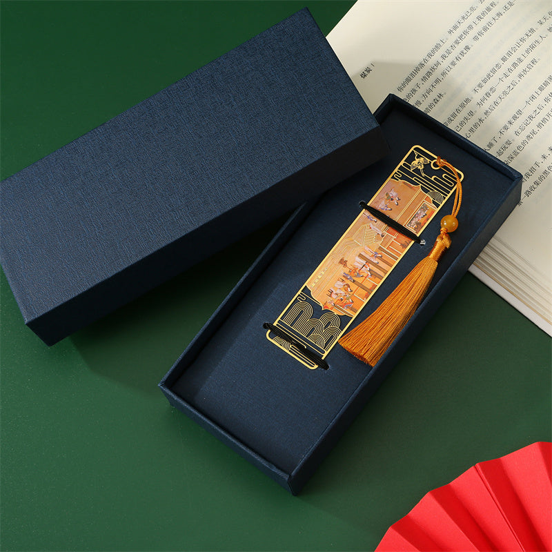 Buddha Stones A Panorama of Rivers and Mountains Metal Hollow Bookmarks Tassel With Gift Box (Extra 30% Off | USE CODE: FS30)