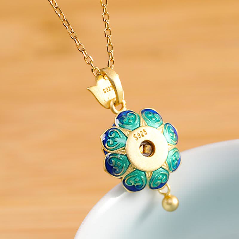 Buddha Stones 925 Sterling Silver Tibet Lotus Prayer Wheel Red Agate Enlightenment Necklace Pendant