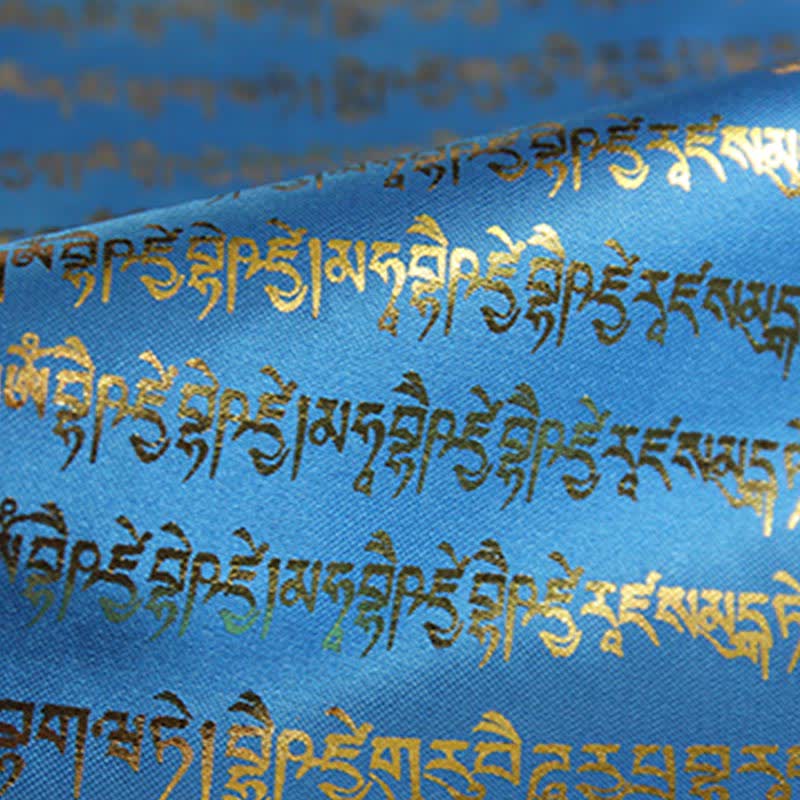 Buddha Stones Tibetan 5 Colors Windhorse Buddha Scriptures Auspicious Outdoor Prayer Flag