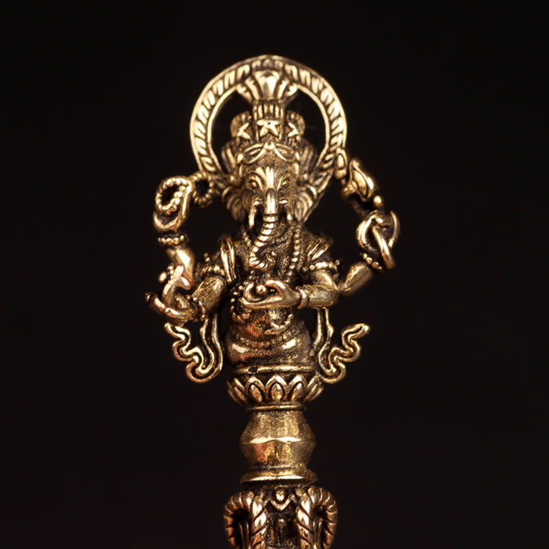 Buddha Stones Tibetan Ganesh Ganpati Elephant God of Wealth Dorje Vajra Spiritual Power Necklace Pendant