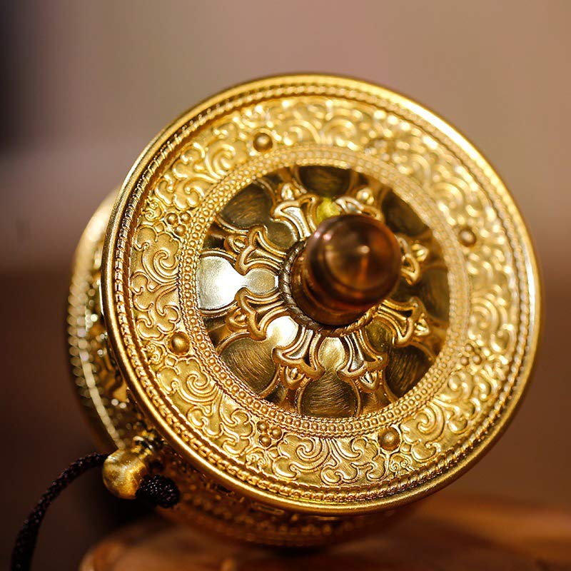 Buddha Stones Tibetan Prayer Wheel Six True Words Sandalwood Healing Decoration