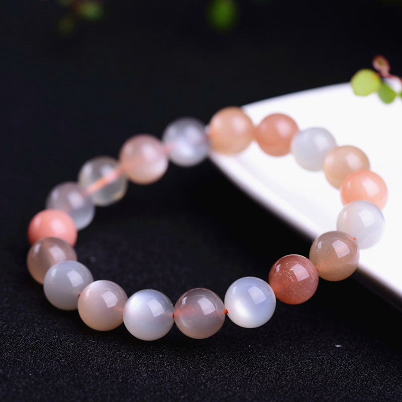 Buddha Stones Natural Moonstone Wealth Positive Bracelet