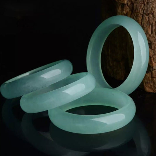 Buddha Stones Natural Jade Luck Healing Prosperity Bangle Bracelet