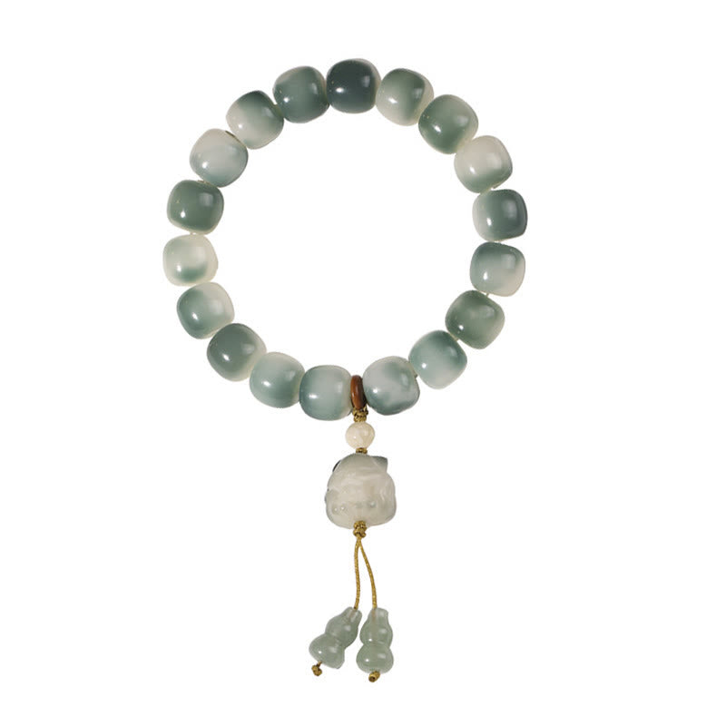 Buddha Stones Gradient Bodhi Seed Nine Tailed Fox Cat Paw Claw Pine Cone Peace Bracelet