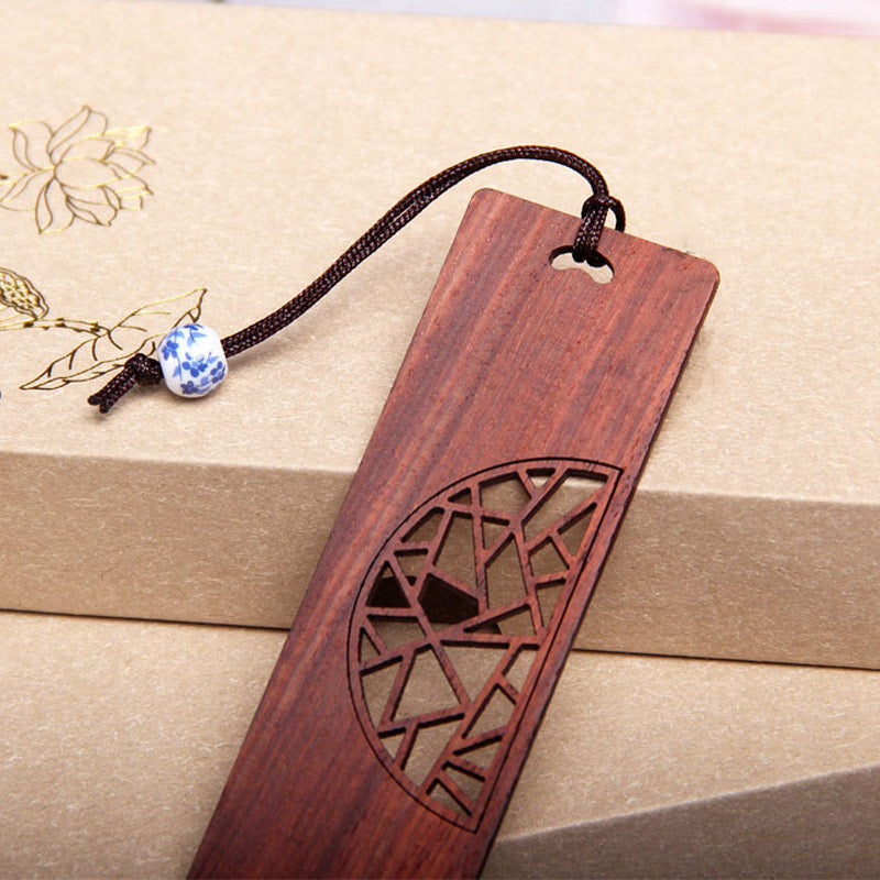Buddha Stones The Tree of Life Ebony Wood Small Leaf Red Sandalwood Bookmarks With Gift Box (Extra 30% Off | USE CODE: FS30)