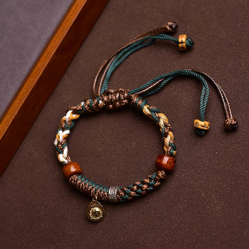 Buddha Stones "Cheers to Harmony and Blessings" Tibetan Rope Bracelet Includes Gift Message Card