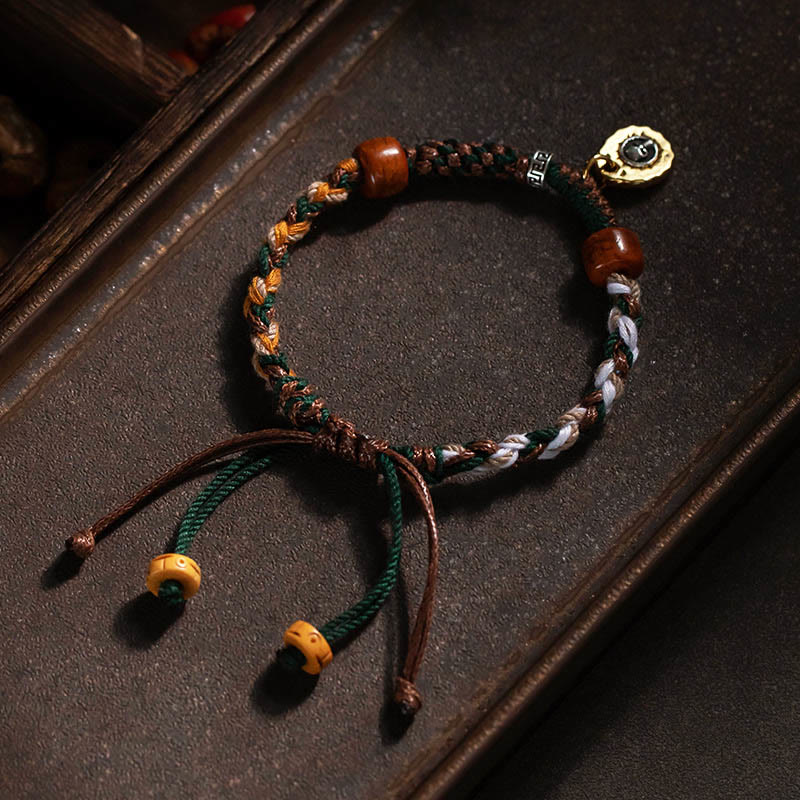 Buddha Stones "Cheers to Harmony and Blessings" Tibetan Rope Bracelet Includes Gift Message Card
