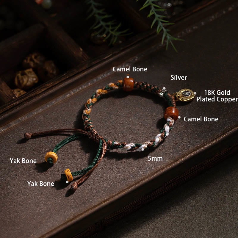 Buddha Stones "Cheers to Harmony and Blessings" Tibetan Rope Bracelet Includes Gift Message Card