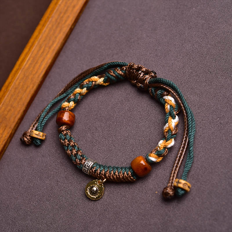 Buddha Stones "Cheers to Harmony and Blessings" Tibetan Rope Bracelet Includes Gift Message Card