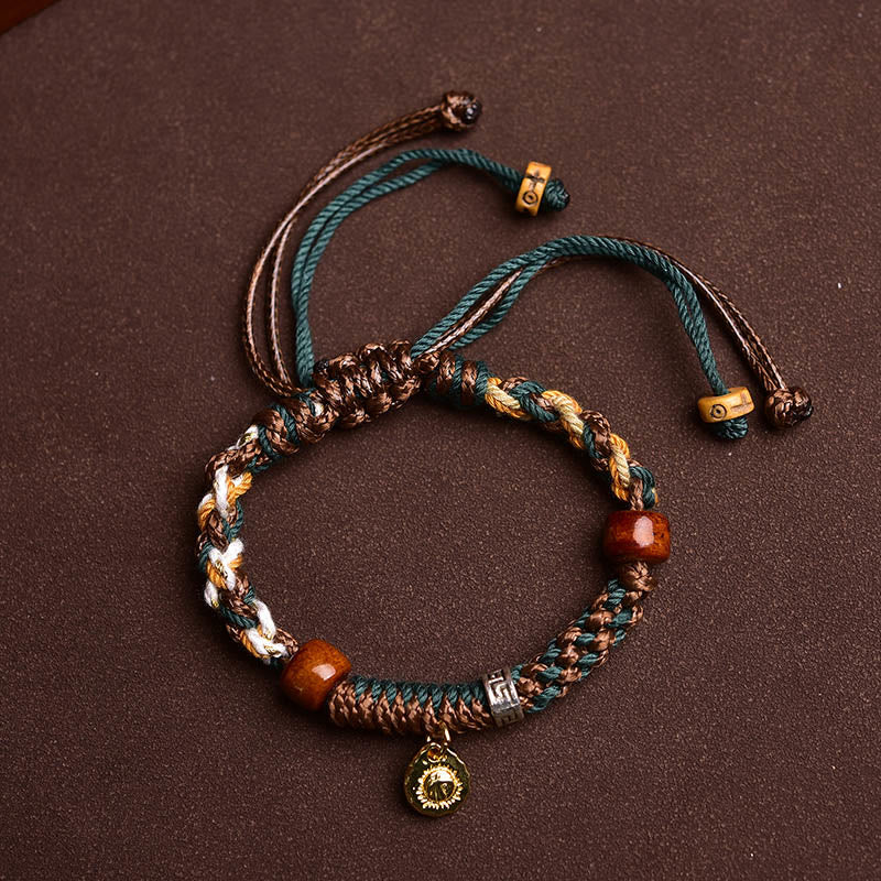 Buddha Stones "Cheers to Harmony and Blessings" Tibetan Rope Bracelet Includes Gift Message Card
