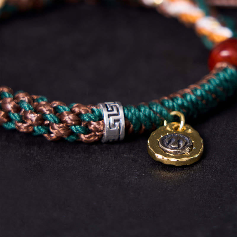 Buddha Stones "Cheers to Harmony and Blessings" Tibetan Rope Bracelet Includes Gift Message Card