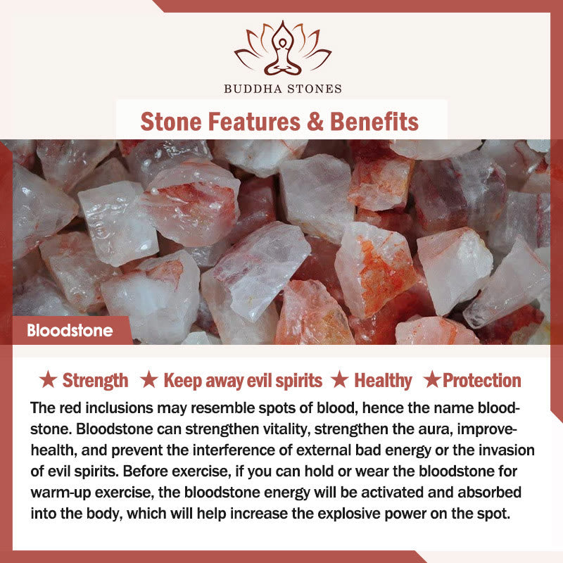 Buddha Stones Bloodstone Strength Bracelet