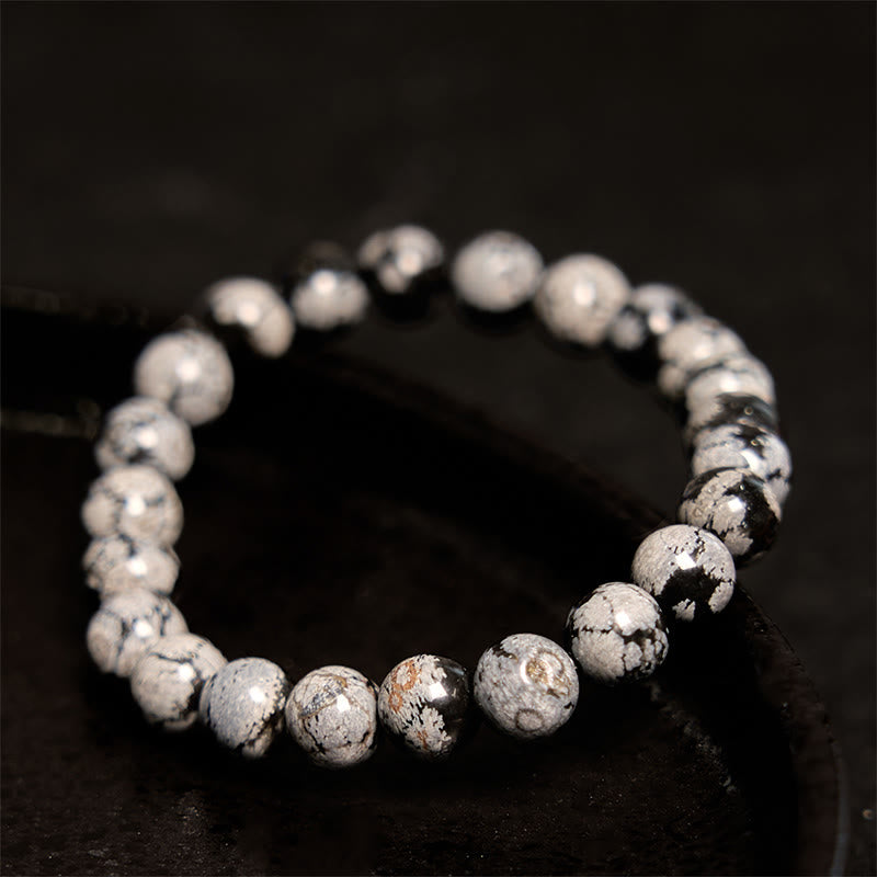 Buddha Stones Snowflake Obsidian Balance Bracelet