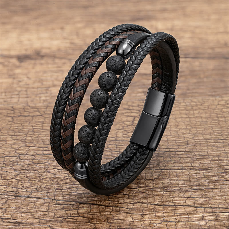 Buddha Stones "Wishing Strength to Rise from Within" Lava Rock Bracelet Includes Gift Message Card