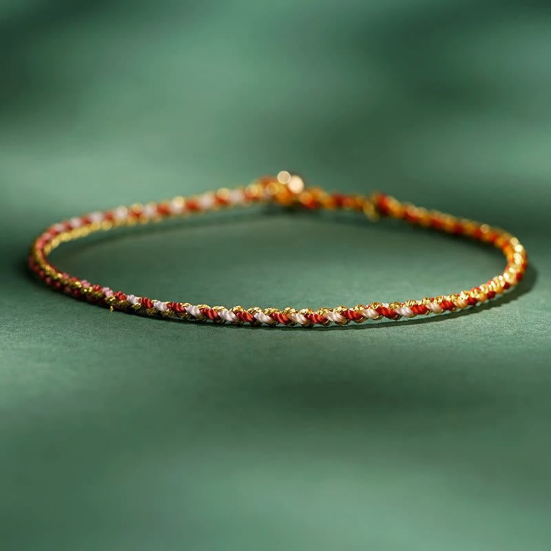 FREE Today: Luck Strength Colorful Rope Coin Bead Extra Thin Braided Bracelet