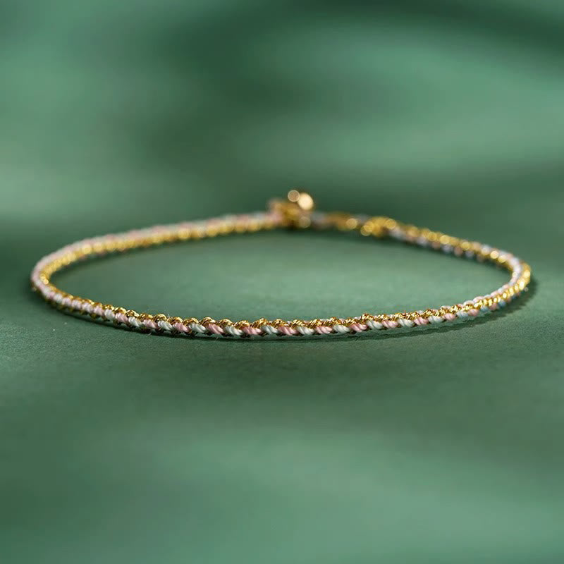 FREE Today: Luck Strength Colorful Rope Coin Bead Extra Thin Braided Bracelet