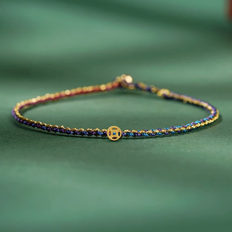 FREE Today: Luck Strength Colorful Rope Coin Bead Extra Thin Braided Bracelet