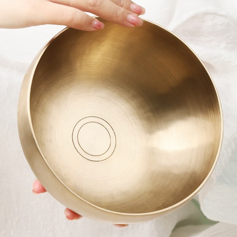 Buddha Stones Handmade Nepal Golden Singing Bowl for Healing and Meditation Sound Bowl Set