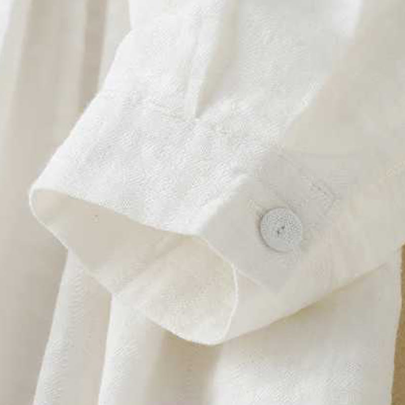 Buddha Stones Retro Solid Color Drawstring Frog-Button Design Long Sleeve Cotton Linen Midi Dress With Pockets