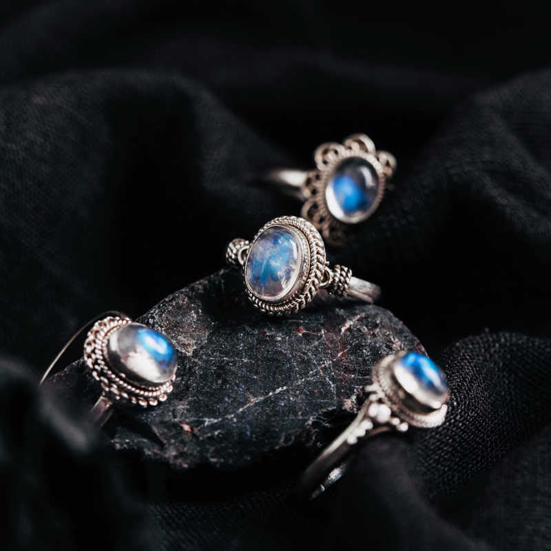 Buddha Stones 925 Sterling Silver Natural Moonstone Positive Ring