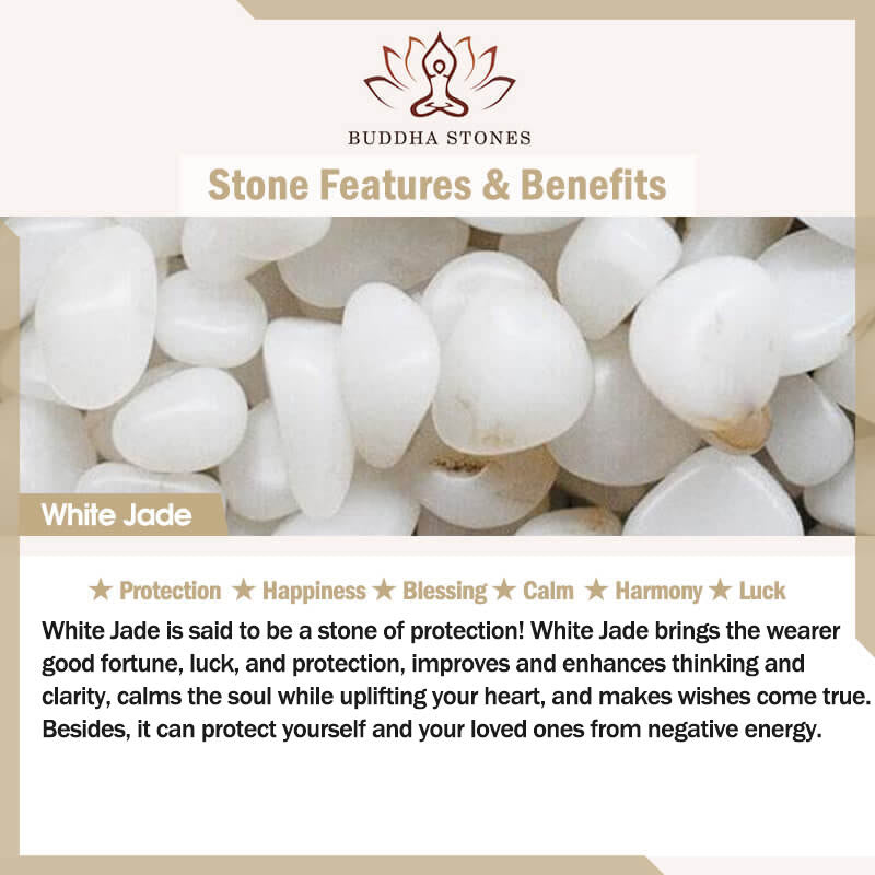 Buddha Stones White Jade PiXiu Wealth Luck Chain Necklace Pendant