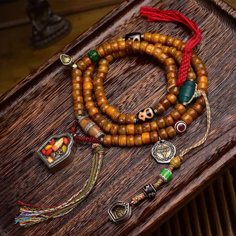 Buddha Stones Tibetan 108 Beads Camel Bone Luck Tassel Mala