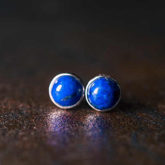 Buddha Stones Vintage 925 Sterling Silver Lazurite Balance Earrings