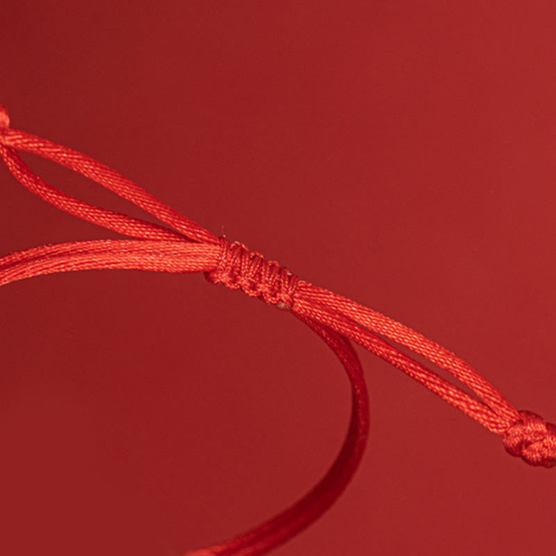 Buddha Stones Handmade Braided Red String Happy Knot Flat Knot Colorful Rope Bracelet