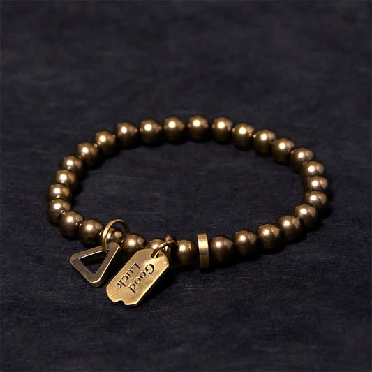 Buddha Stones Retro Pure Copper Brass Luck Bracelet