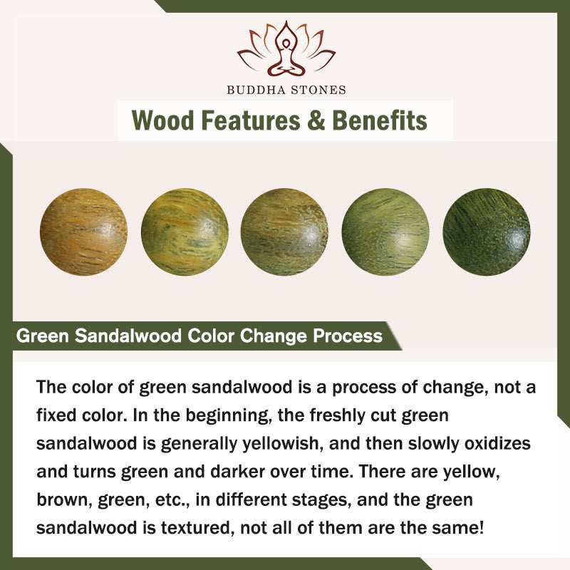 Buddha Stones Natural Coffee Beans Green Sandalwood Positive Bracelet