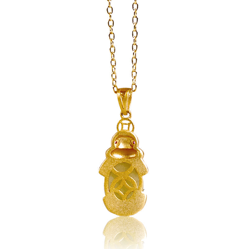 Buddha Stones White Jade PiXiu Wealth Luck Chain Necklace Pendant