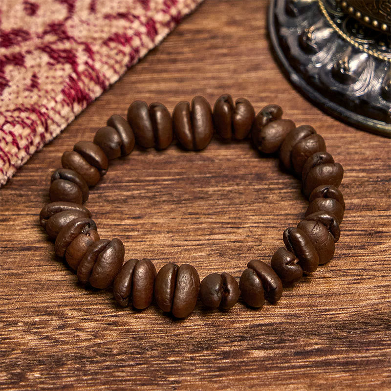 Buddha Stones Handmade Natural Coffee Beans Bracelet
