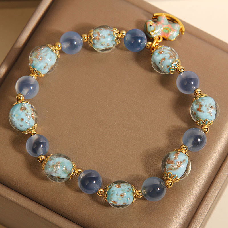 Buddha Stones Natural Candy Agate White Crystal Horse Strength Bracelet
