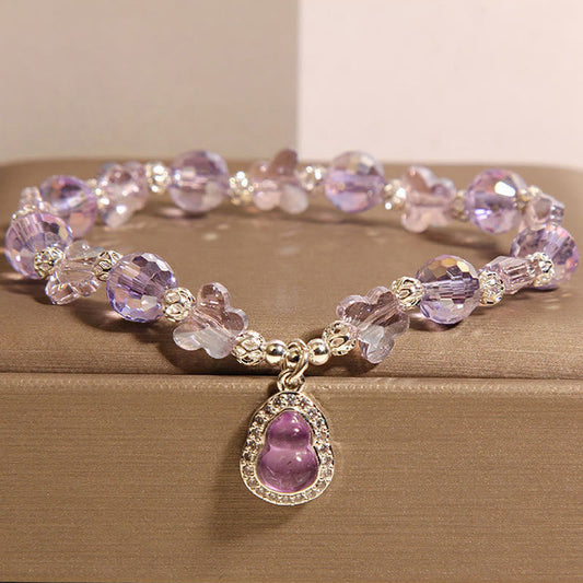 Buddha Stones Butterfly Gourd Amethyst Citrine Labradorite Balance Bracelet