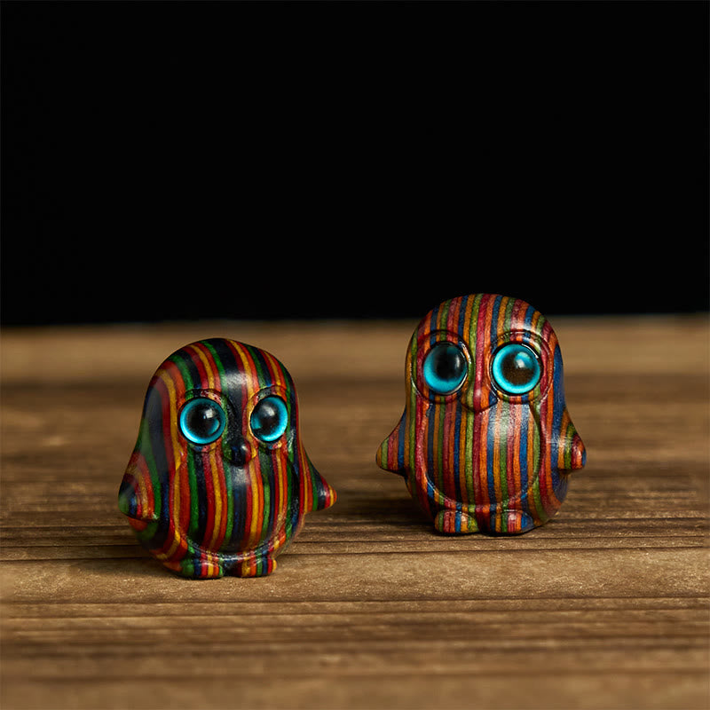 Buddha Stones "Sending Cheer and Harmony" 2Pcs Mini Penguin Decoration Includes Gift Message Card