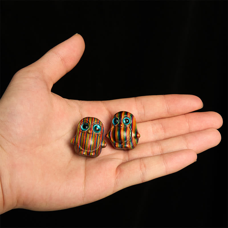 Buddha Stones "Sending Cheer and Harmony" 2Pcs Mini Penguin Decoration Includes Gift Message Card