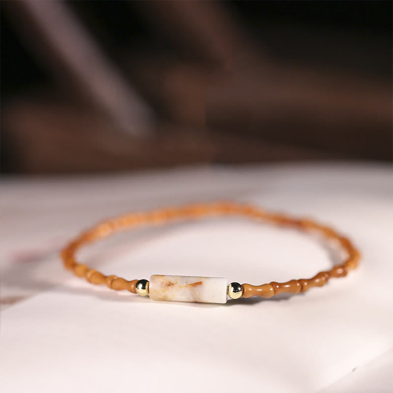 Buddha Stones Ultra-fine Olive Pit Peace Bracelet