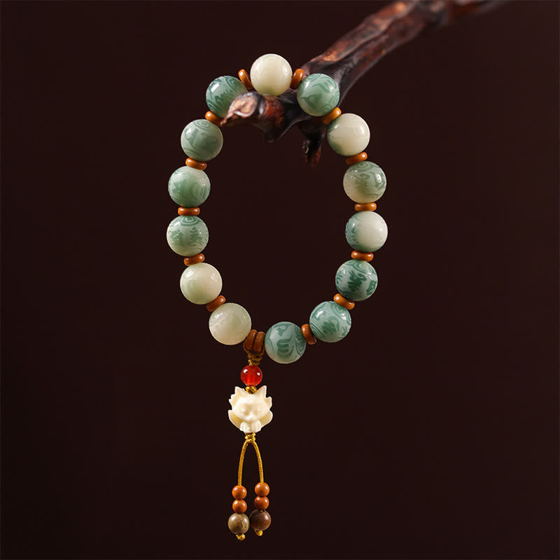 Buddha Stones Gradient Bodhi Seed Om Mani Padme Hum Carved Zakiram Peace Bracelet