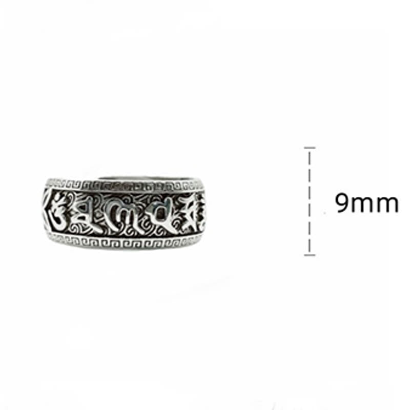Buddha Stones Om Mani Padme Hum Copper Adjustable Wealth Ring
