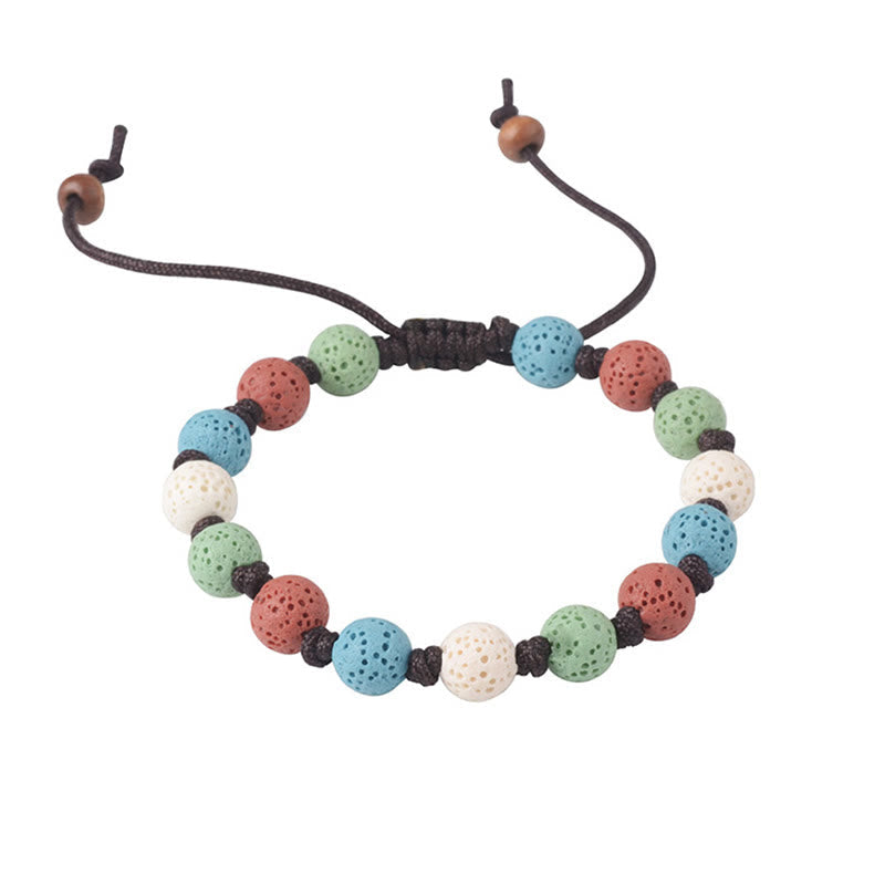 Buddha Stones Colorful Lava Rock Support Bracelet