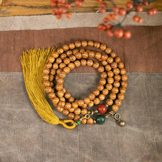 Buddha Stones 108 Mala Beads Bodhi Seed Wisdom Peace Tassel Bracelet